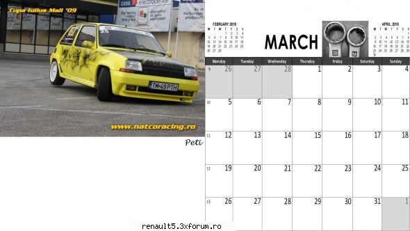 calendar renault super martie