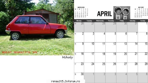 aprilie calendar renault 5 si super 5