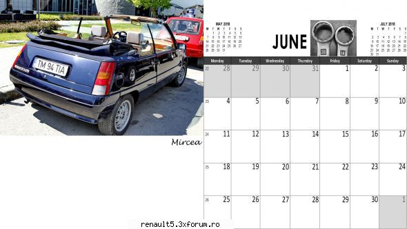 calendar renault super iunie