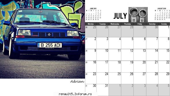 calendar renault super iulie