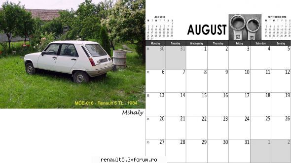 august calendar renault 5 si super 5