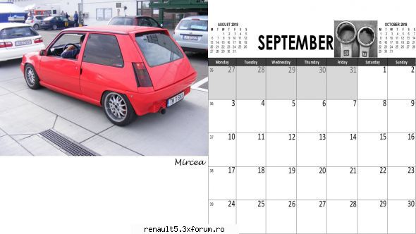 septembrie calendar renault 5 si super 5