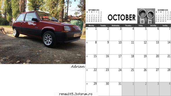Calendar Renault 5 si Super 5 - mirel vicaru - Promovare forum