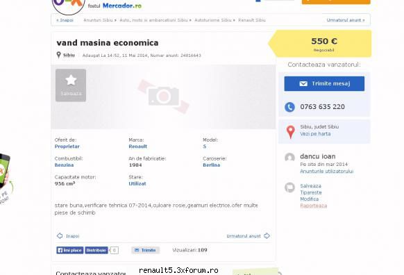 Renault 5 Romania - Inca una la Sibiu - Anunturi pe internet